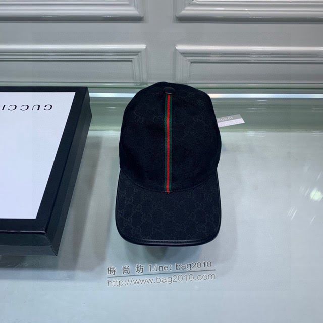 Gucci男女同款帽子 古馳豎條小織帶鴨舌帽棒球帽  mm1747